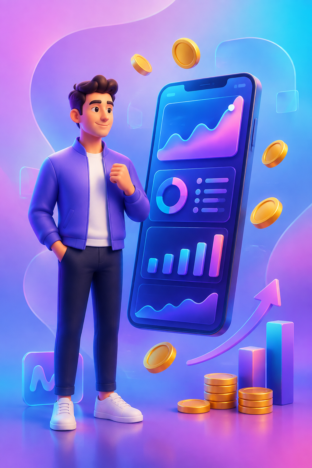 Person using a modern growth and finance app