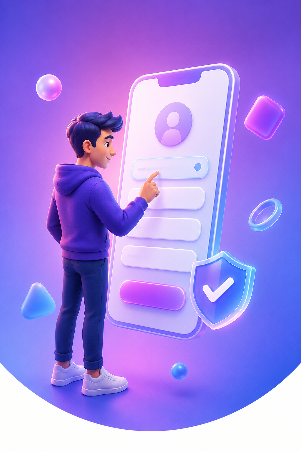 Person signing in to a secure account on a phone